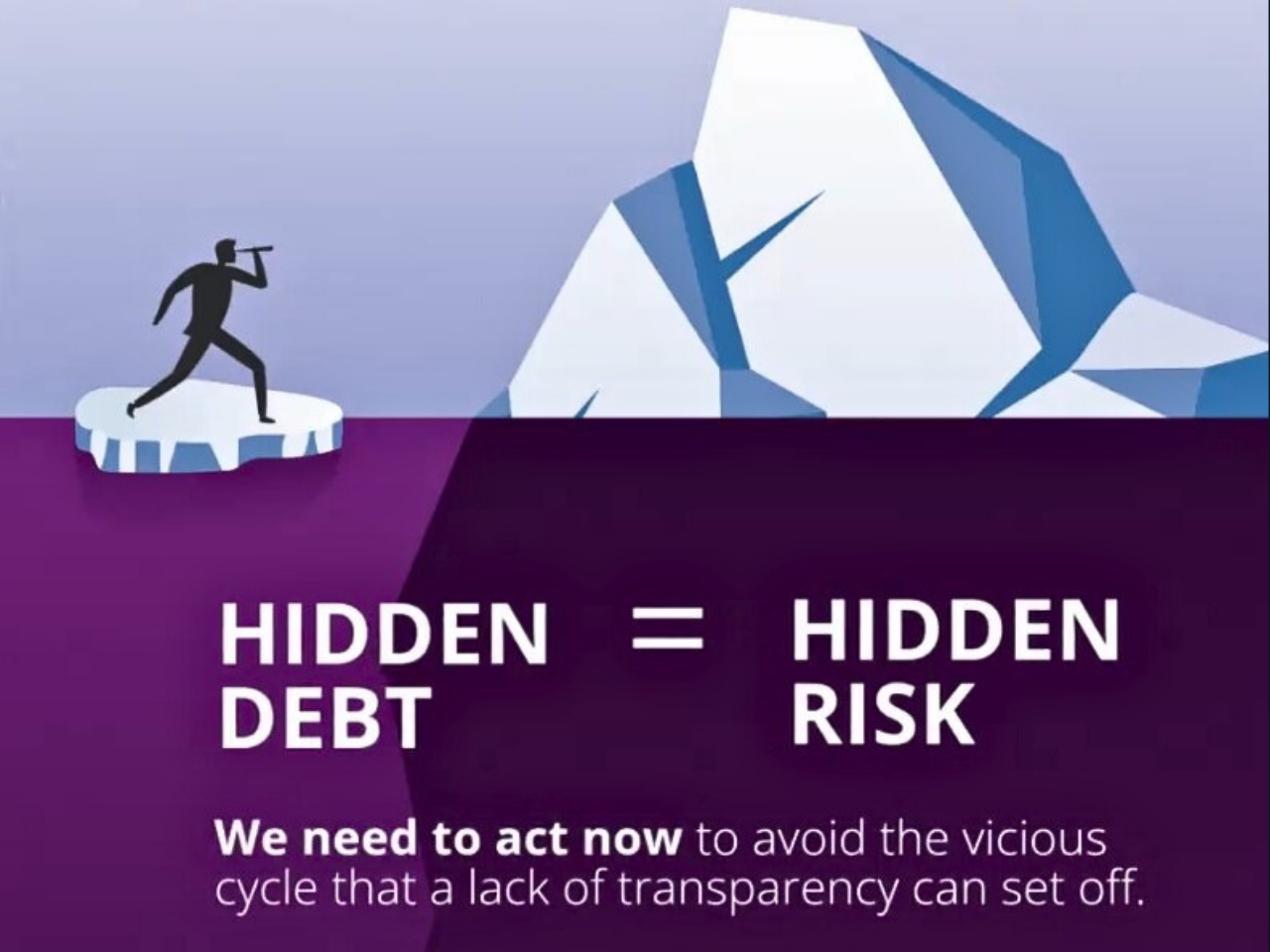 The image represent the hidden debt problem in the nations